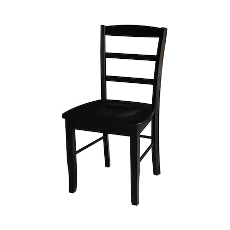 International Concepts Set of 2 Madrid Ladderback Chairs, Black C46-2P